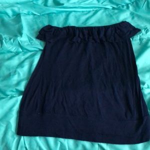 Navy Tube Top with ruffles!